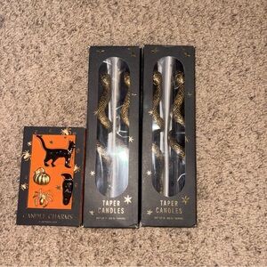 New Anthropologie Mystic Icon Taper Candles Snake Set of 2 Pin Charms Halloween